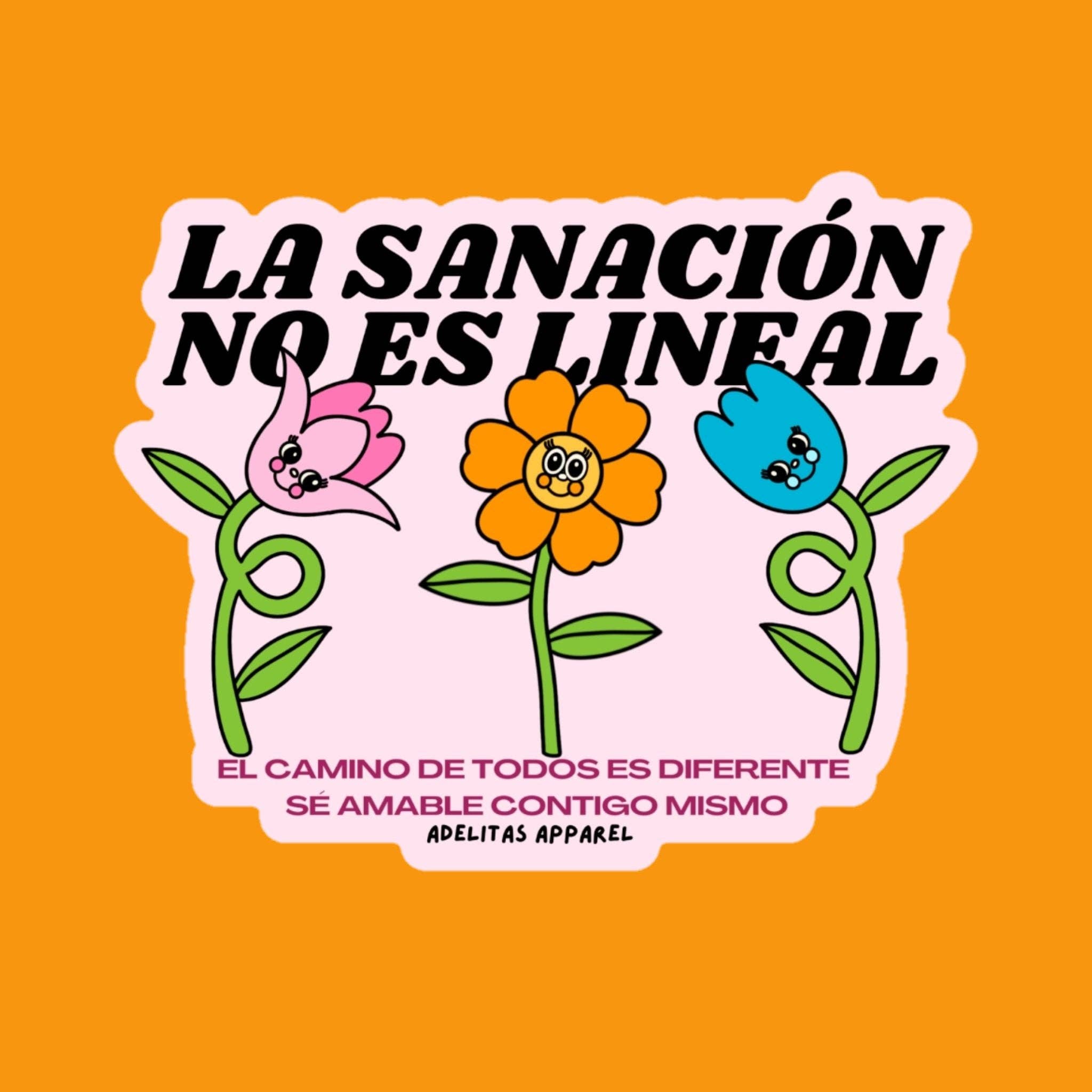 Healing Isn't Linear sticker: Spanish