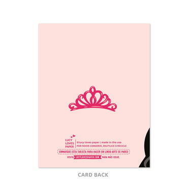 Feliz Quinceañera |  Tiara Girl | gold foil card