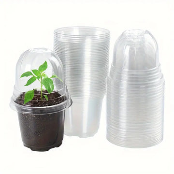 Clear Plant Nursery Pots With Humidity Dome, 4"