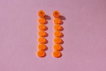 Cempasuchil (Marigold) Dangles: Medium (5 flowers per earring)