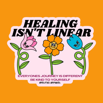 Healing Isn't Linear sticker: Spanish