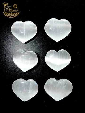 Selenite Crystal Hearts All Natural from Morocco (4-5 cm)